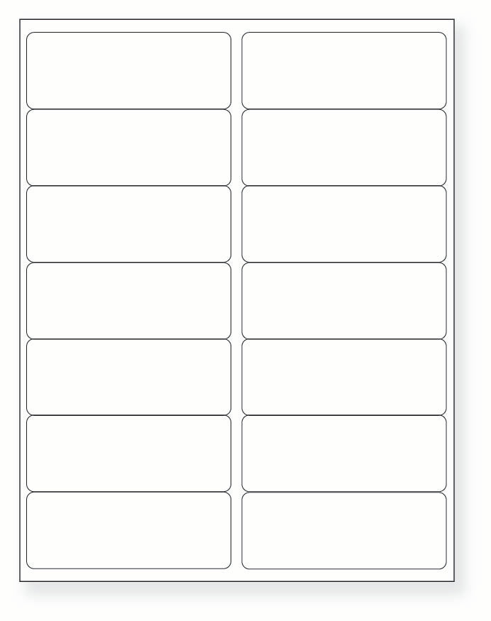 8-1/2 x 11" White Laser Label, 14 Labels per Sheet Measuring 4" x 1.5". SKU: 420W