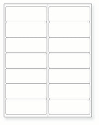 8-1/2 x 11" White Laser Label, 14 Labels per Sheet Measuring 4" x 1.5". SKU: 421W