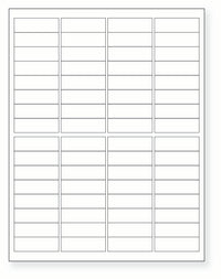 8-1/2 x 11" White Laser Label, 64 Labels per Sheet Measuring 1.9375" x .625". SKU: 42W