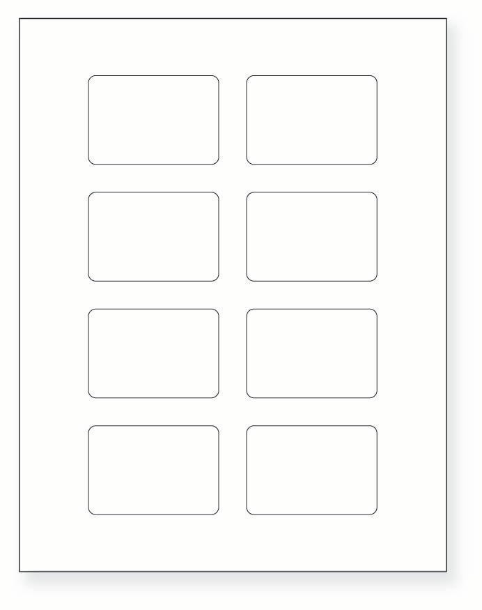 8-1/2 x 11" White Laser Label, 8 Labels per Sheet Measuring 2.6" x 1.77". SKU: 430W