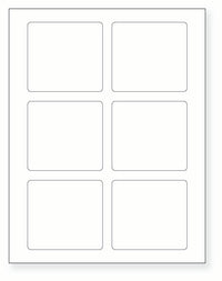 8-1/2 x 11" White Laser Label, 6 Labels per Sheet Measuring 3.25" x 3". SKU: 460W