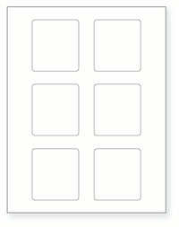 8-1/2 x 11" White Laser Label, 6 Labels per Sheet Measuring 2.5" x 2.75". SKU: 465W