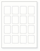 8-1/2 x 11" White Laser Label, 16 Labels per Sheet Measuring 1.5" x 1.875". SKU: 470W