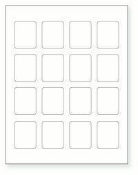 8-1/2 x 11" White Laser Label, 16 Labels per Sheet Measuring 1.5" x 1.875". SKU: 470W