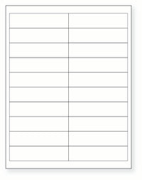 8-1/2 x 11" White Laser Label, 20 Labels per Sheet Measuring 4" x 1". SKU: 500W