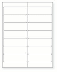 8-1/2 x 11" White Laser Label, 14 Labels per Sheet Measuring 4" x 1.33". SKU: 50W