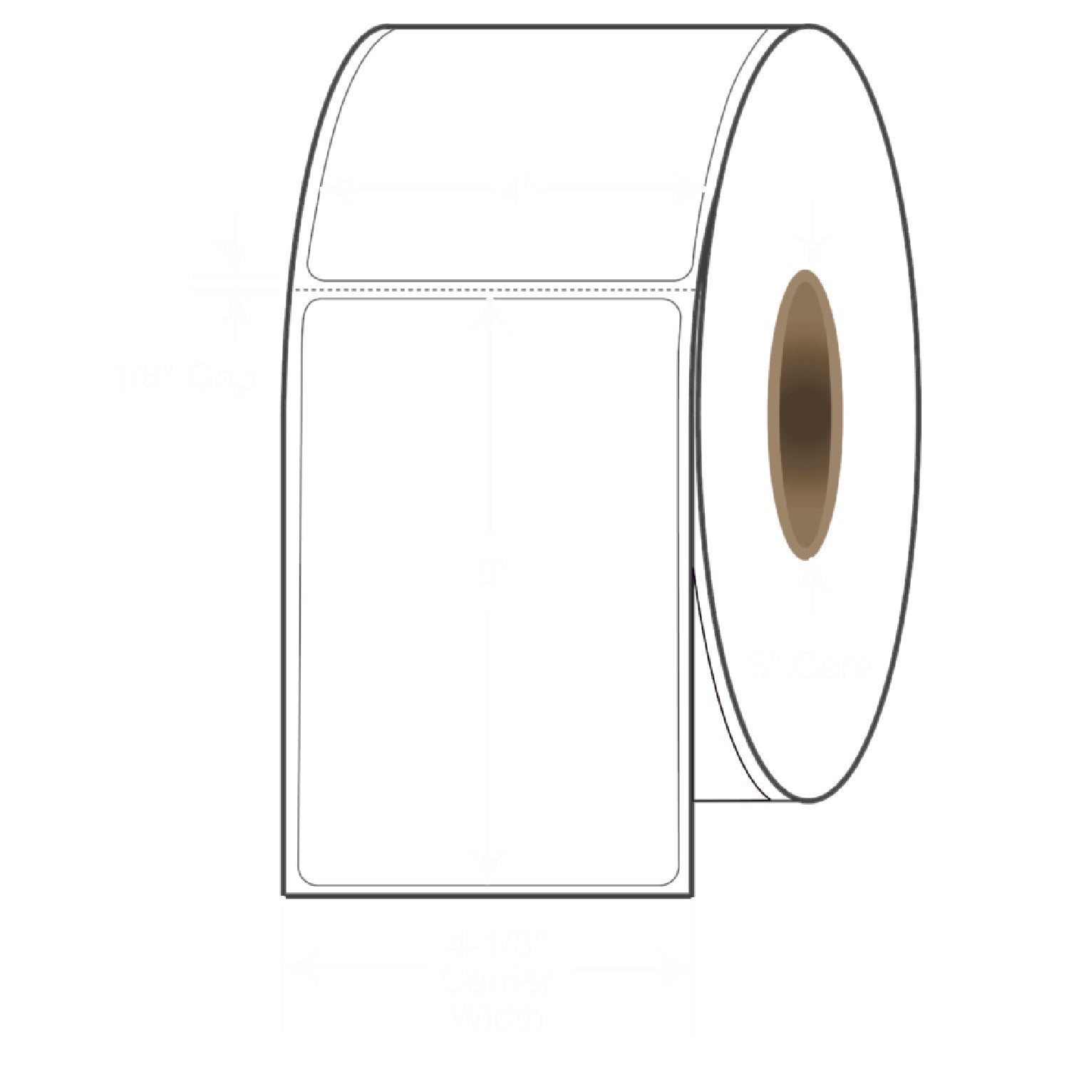 4″ x 6″ Direct Thermal Labels, 1000 Per Roll on 3" Core - 4 Rolls. SKU: 510118