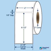 4″ x 6.5″ Direct Thermal Labels 900 Per Roll on 3" Core - 4 Rolls SKU: 510502