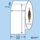 4″ x 8″ Direct Thermal Labels 750 Per Roll on 3" Core - 4 Rolls. SKU: 510875