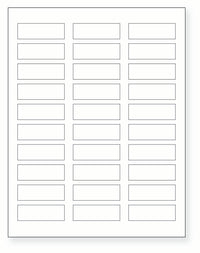 8-1/2 x 11" White Laser Label, 30 Labels per Sheet Measuring 2.25" x  0.75". SKU: 515W