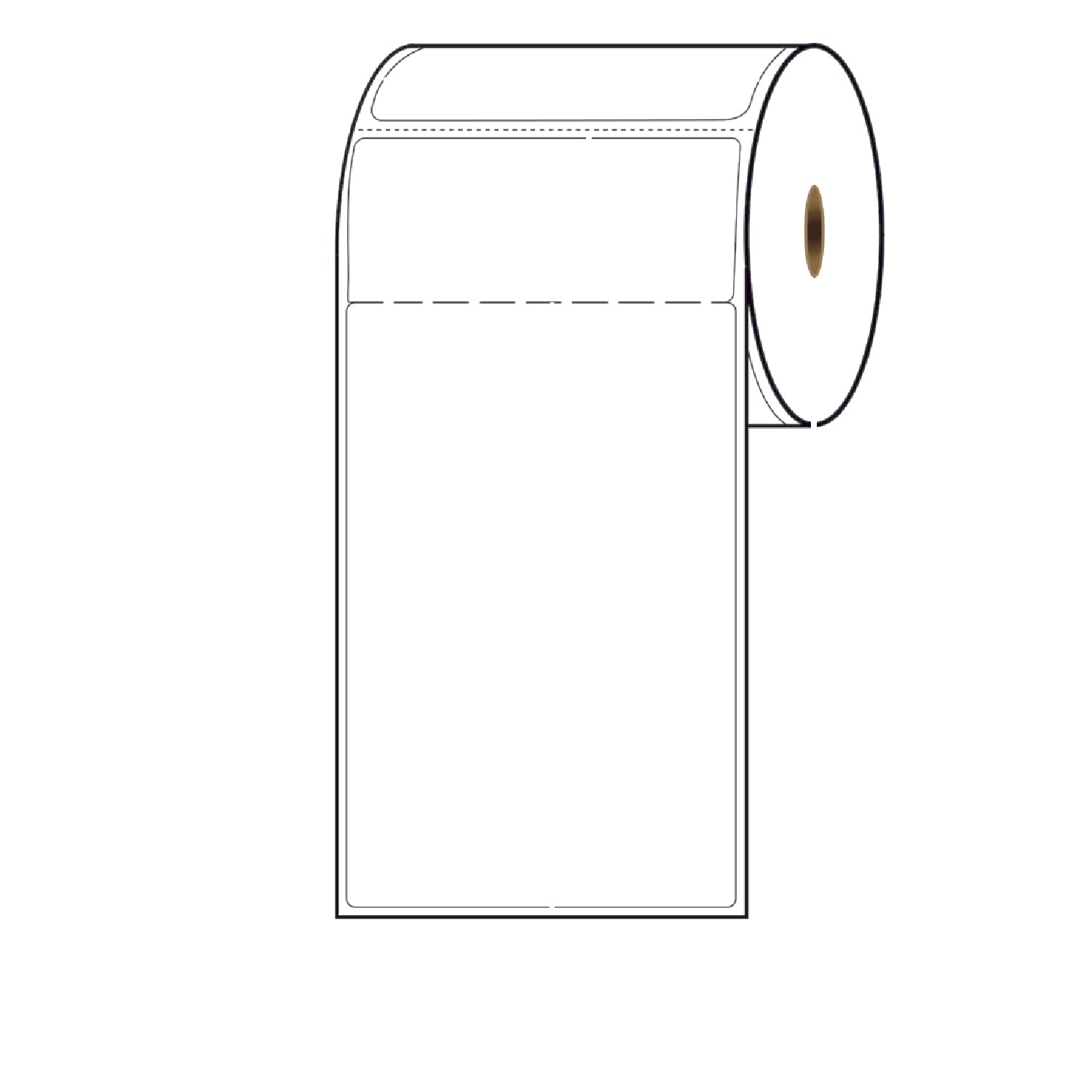 4″ x 6″ With 2" Tab, 185 Labels on Roll with 1" Core, 12 Rolls. SKU: 530706
