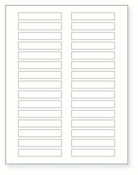 8-1/2 x 11" White Laser Label, 30 Labels per Sheet Measuring 3" x 0.5". SKU: 605W