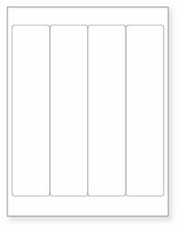 8-1/2 x 11" White Laser Label, 4 Vertical Labels per Sheet Measuring 2" x 9". SKU: 615W