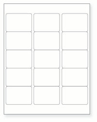 8-1/2 x 11" White Laser Label, 15 Labels per Sheet Measuring 2.5625" x 1.8125". SKU: 625W