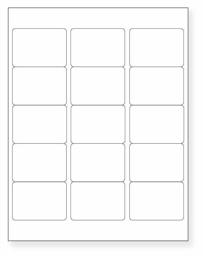 8-1/2 x 11" White Laser Label, 15 Labels per Sheet Measuring 2.5625" x 1.8125". SKU: 625W