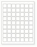 8-1/2 x 11" White Laser Label, 63 Labels per Sheet Measuring 1" x 1". SKU: 630W