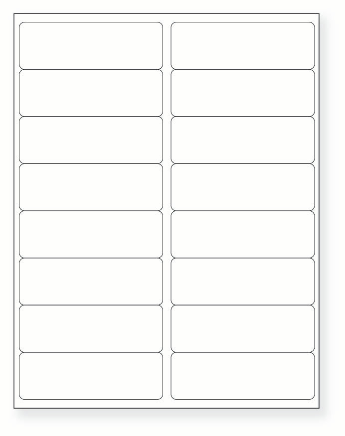 8-1/2 x 11" White Laser Label, 16 Labels per Sheet Measuring 4" x 1.3125". SKU: 655W