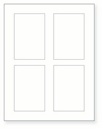 8-1/2 x 11" White Laser Label, 4 Labels per Sheet Measuring 2.875" x 4.312". SKU: 680W