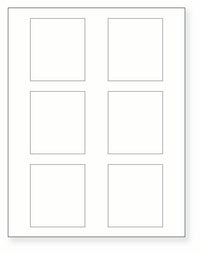 8-1/2 x 11" White Laser Label, 6 Labels per Sheet Measuring 2.625" x 3". SKU: 700W