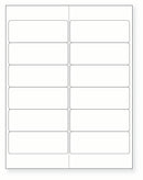 8-1/2 x 11" White Laser Label, 12 Labels per Sheet Measuring 4" x 1.5". SKU: 70W