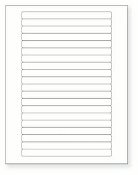 8-1/2 x 11" White Laser Label, 20 Labels per Sheet Measuring 6.25" x 0.5". SKU: 745W