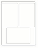8-1/2 x 11" White Laser Label, 3 Labels per Sheet Measuring 4" x 6". SKU: 750W