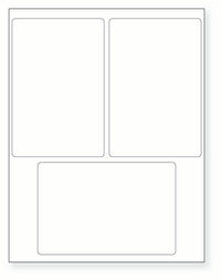 8-1/2 x 11" White Laser Label, 3 Labels per Sheet Measuring 4" x 6". SKU: 750W