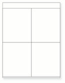 8-1/2 x 11" White Laser Label, 4 Labels per Sheet Measuring 4.25" x 5". SKU: 770W