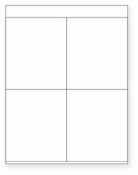 8-1/2 x 11" White Laser Label, 4 Labels per Sheet Measuring 4.25" x 5". SKU: 770W