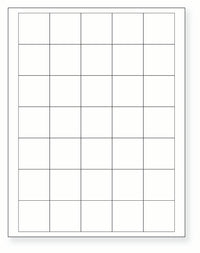 8-1/2 x 11" White Laser Label, 35 Labels per Sheet Measuring 1.5" x 1.5". SKU: 780W