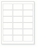 8-1/2 x 11" White Laser Label, 18 Labels per Sheet Measuring 2.5" x 1.5625". SKU: 785W