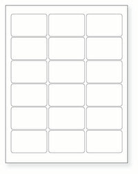 8-1/2 x 11" White Laser Label, 18 Labels per Sheet Measuring 2.5" x 1.5625". SKU: 785W