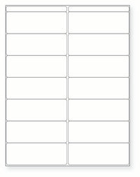 8-1/2 x 11" White Laser Label, 14 Labels per Sheet Measuring 4.166" x 1.5". SKU: 800W