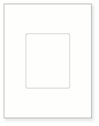 8-1/2 x 11" White Laser Label, 1 Label per Sheet Centerd, Measuring 4.25 x 5.25". SKU: 816W