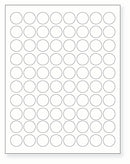 8-1/2 x 11" White Laser Label, 80 Round Labels per Sheet Measuring 0.875" Round. SKU: 81W