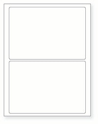 8-1/2 x 11" White Laser Label, 2 Labels per Sheet Measuring 7.5" x 5.125". SKU: 823W