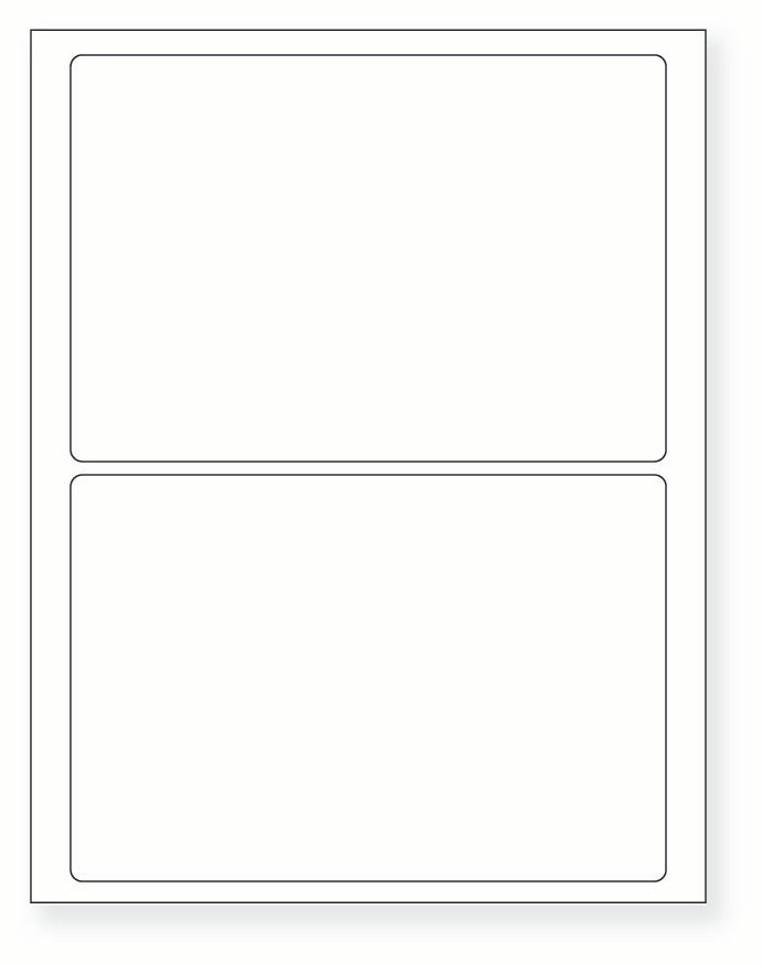 8-1/2 x 11" White Laser Label, 2 Labels per Sheet Measuring 7.5" x 5.125". SKU: 823W