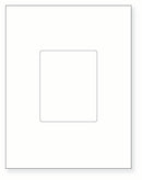 8-1/2 x 11" White Laser Label, 1 Label per Sheet Centerd, Measuring 3.8584" x 4.8037". SKU: 827W