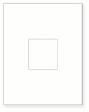 8-1/2 x 11" White Laser Label, 1 Label per Sheet Centerd, Measuring 3.1494" x 3.3072". SKU: 828W