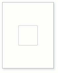 8-1/2 x 11" White Laser Label, 1 Label per Sheet Centerd, Measuring 3.1494" x 3.3072". SKU: 828W
