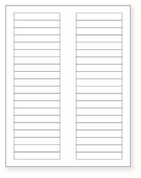 8-1/2 x 11" White Laser Label, 40 Labels per Sheet Measuring 3.125" x 0.5". SKU: 832W