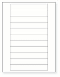 8-1/2 x 11" White Laser Label, 11 Labels per Sheet Measuring 6" x 0.946". SKU: 840W