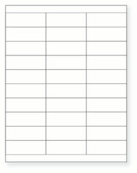 8-1/2 x 11" White Laser Label, 30 Labels per Sheet Measuring 2.83" x 1". SKU: 84W