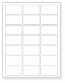 8-1/2 x 11" White Laser Label, 21 Labels per Sheet Measuring 2.512" x 1.378". SKU: 853W