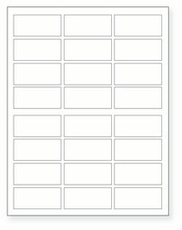 8-1/2 x 11" White Laser Label, 24 Labels per Sheet Measuring 2.5" x 1.125". SKU: 855W
