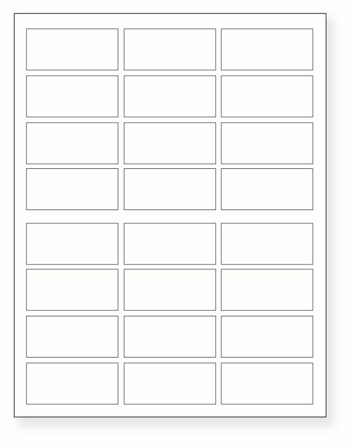 8-1/2 x 11" White Laser Label, 24 Labels per Sheet Measuring 2.5" x 1.125". SKU: 855W