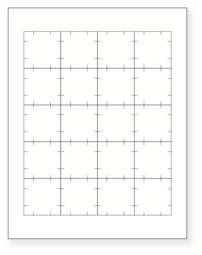8-1/2 x 11" White Laser Label, 20 Labels per Sheet Measuring 1.75" x 1.75". SKU: 860W
