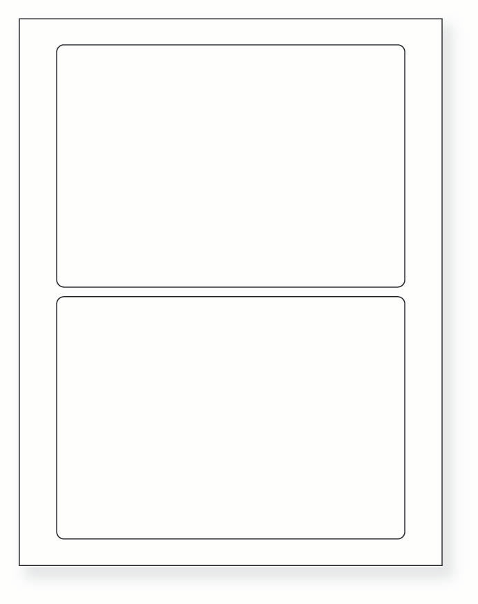 8-1/2 x 11" White Laser Label, 2 Labels per Sheet Measuring 7" x 4.875". SKU: 861W