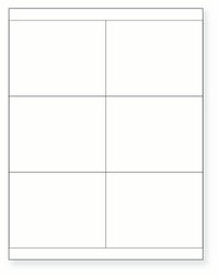 8-1/2 x 11" White Laser Label, 6 Labels per Sheet Measuring 4.25" x 3.33". SKU: 863W
