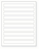 8-1/2 x 11" White Laser Label, 10 Labels per Sheet Measuring 7.5" x 0.75". SKU: 864W